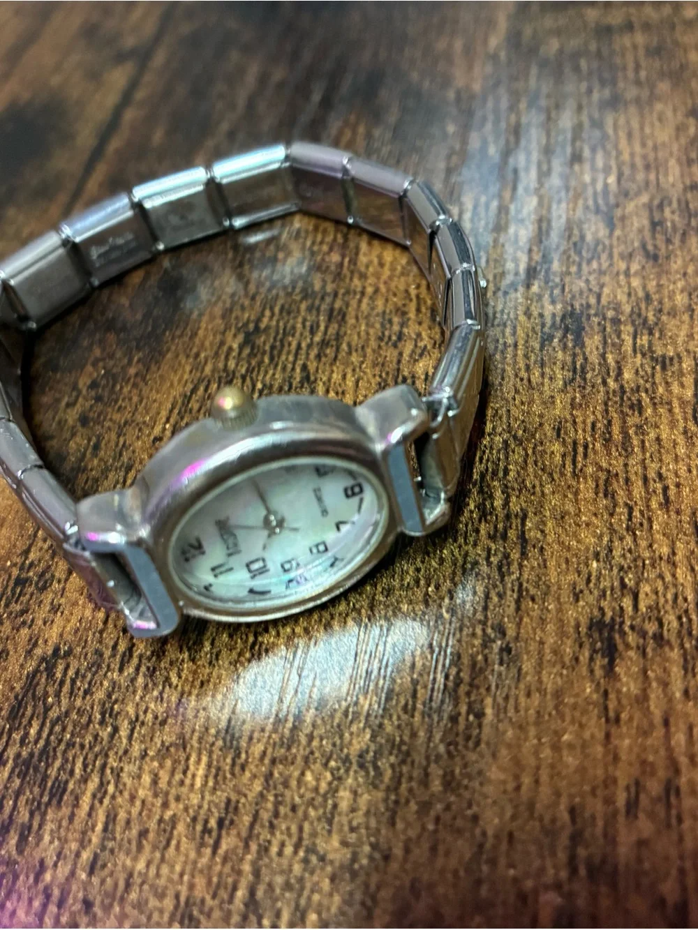 Vintage Italian Charm Bracelet Watch Stainless Steel w/ 14k Accent & Disney